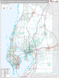 Tampa-St Petersburg-Clearwater Metro Area Digital Map Premium Style
